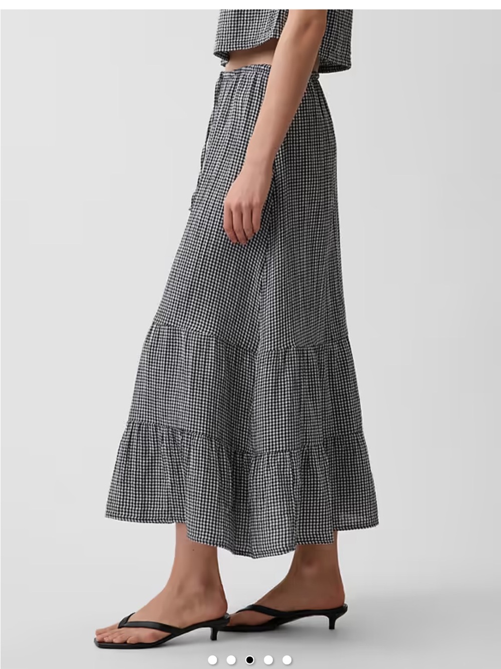 Gap - Black & White Gingham Tiered Maxi Skirt